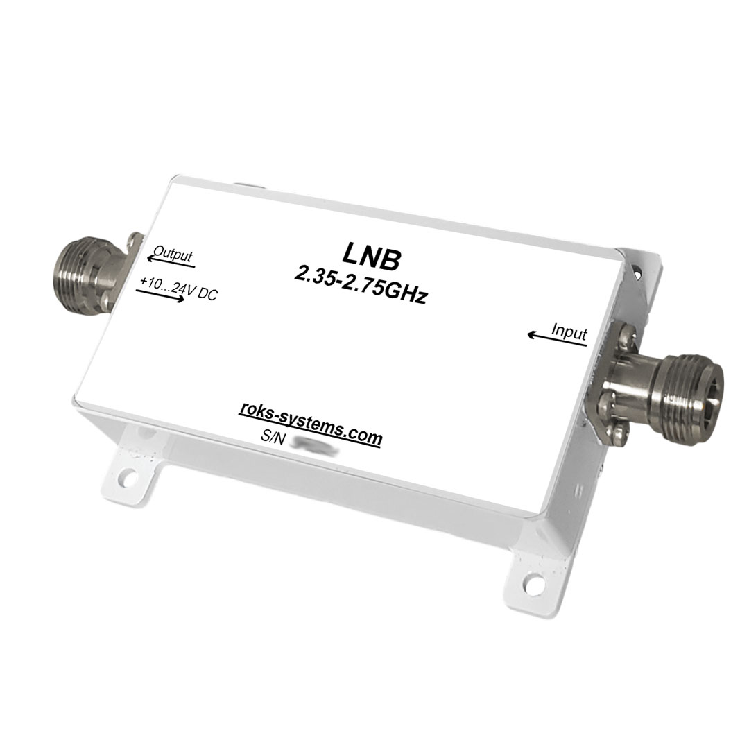 S-band LNB 2.35-2.75 GHz N/F/SMA i/o