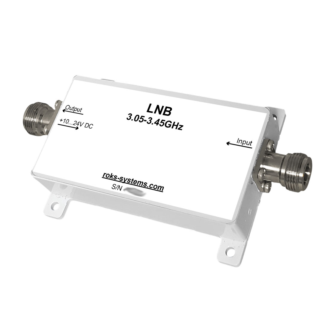 S-band LNB 3.05–3.45 GHz N/F/SMA i/o