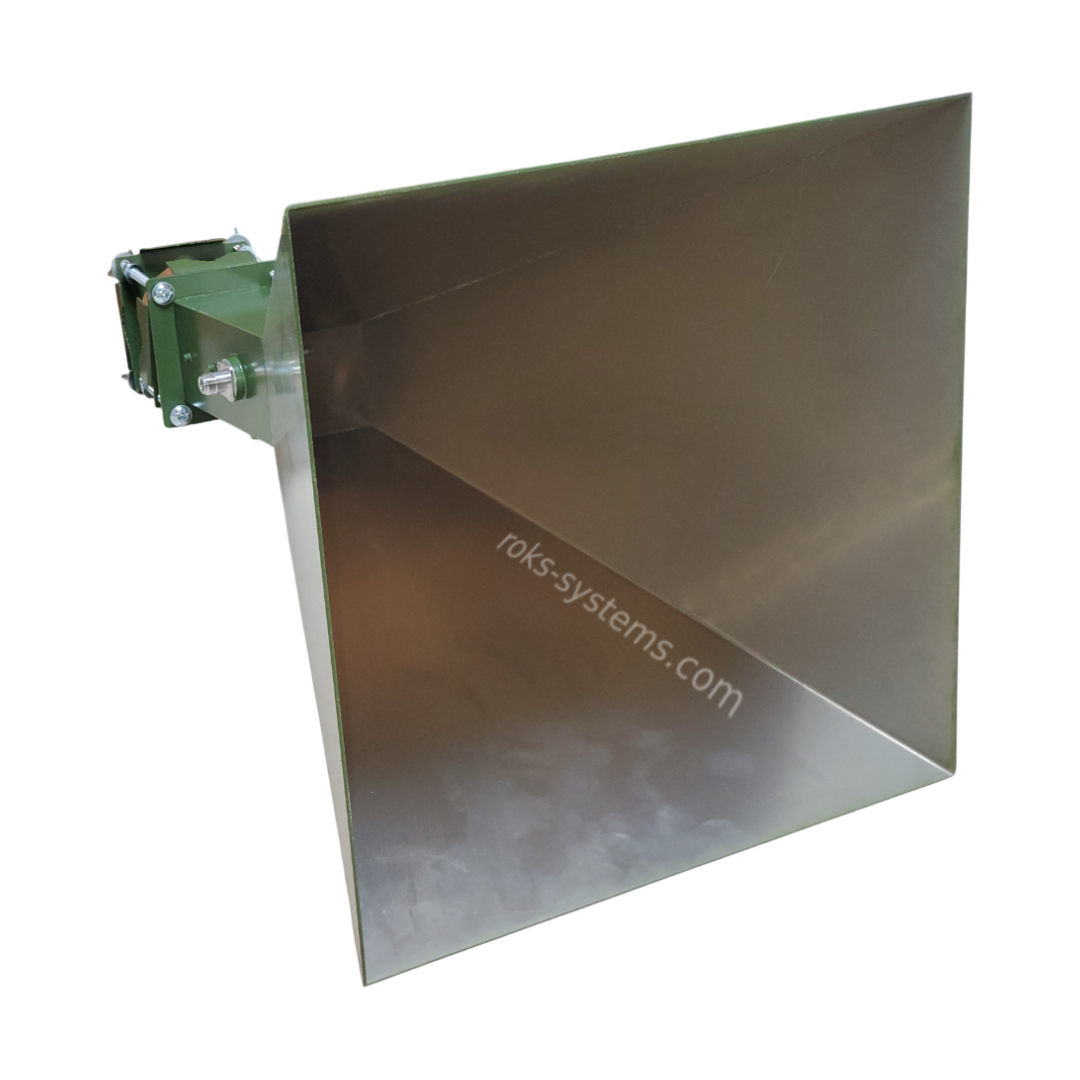 S-band horn antenna 2.05-2.65 GHz, 17.0 dB, 28° beamwidth, VSWR≤1.5, 2×N-Female, 50 Ohm