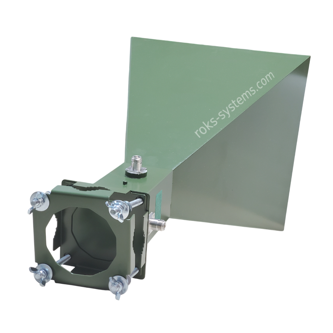 LHCP+RHCP circularly polarized horn antenna 2.05-2.65 GHz, 17.0 dB, 2×N-Female 50Ω, VSWR≤1.5