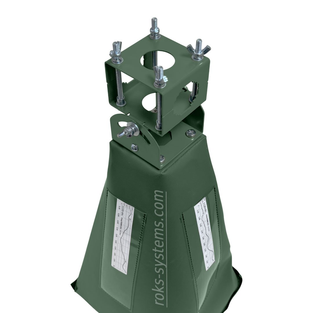 outdoor 5050-6000 MHz directional horn antenna 20 dBi, dual H/V simultaneous, 2×N-Female, 50 Ohm, VSWR≤1.5, 20°×20°, protective cover, mount 30-45 mm
