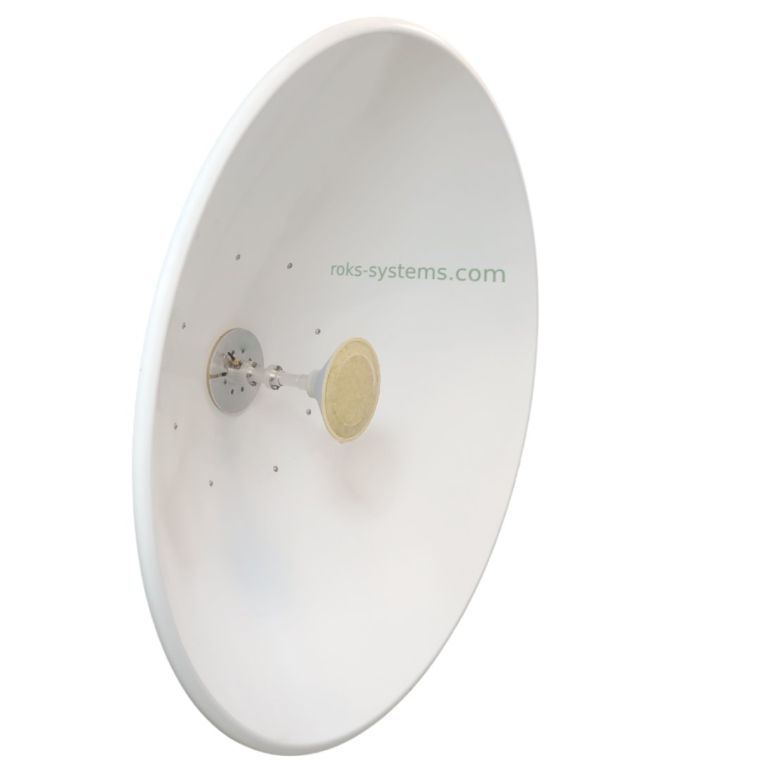 Directed dish antenna 0.9 m 2-15.5 GHz, RHCP/LHCP, 6 interchangeable feed horns, VSAT/SATCOM/SNG