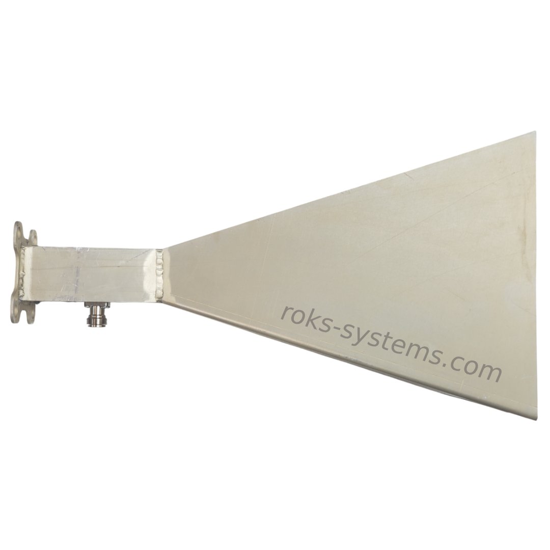 5.05-6.0 GHz wideband horn antenna 20 dB, dual H/V, 2×N-Female, 50 Ohm, VSWR≤1.5, 20°×20° radiation pattern, 150W CW/200W peak
