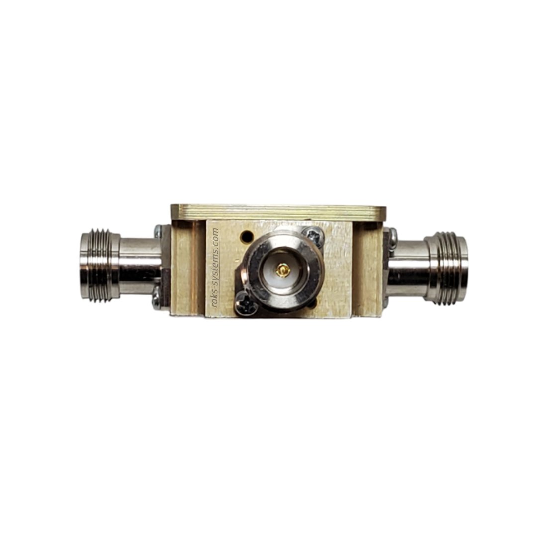 Wi-Fi 2-band diplexer splitter/combiner, 2.4-2.5 & 5.15-5.95 GHz, N-Female 1+2 (COM+2), IL≤1.0 dB, VSWR 1.27/1.3/1.3-1.33