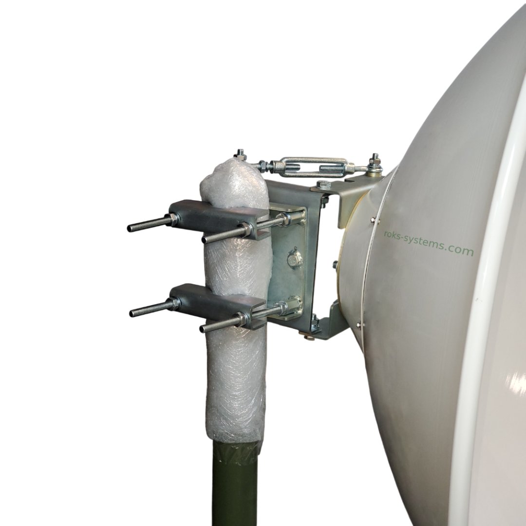 Multi range directed antenna 0.9 m 2-15.5 GHz, RHCP/LHCP circular polarization, optional linear via depolarizer, 6 feed horns
