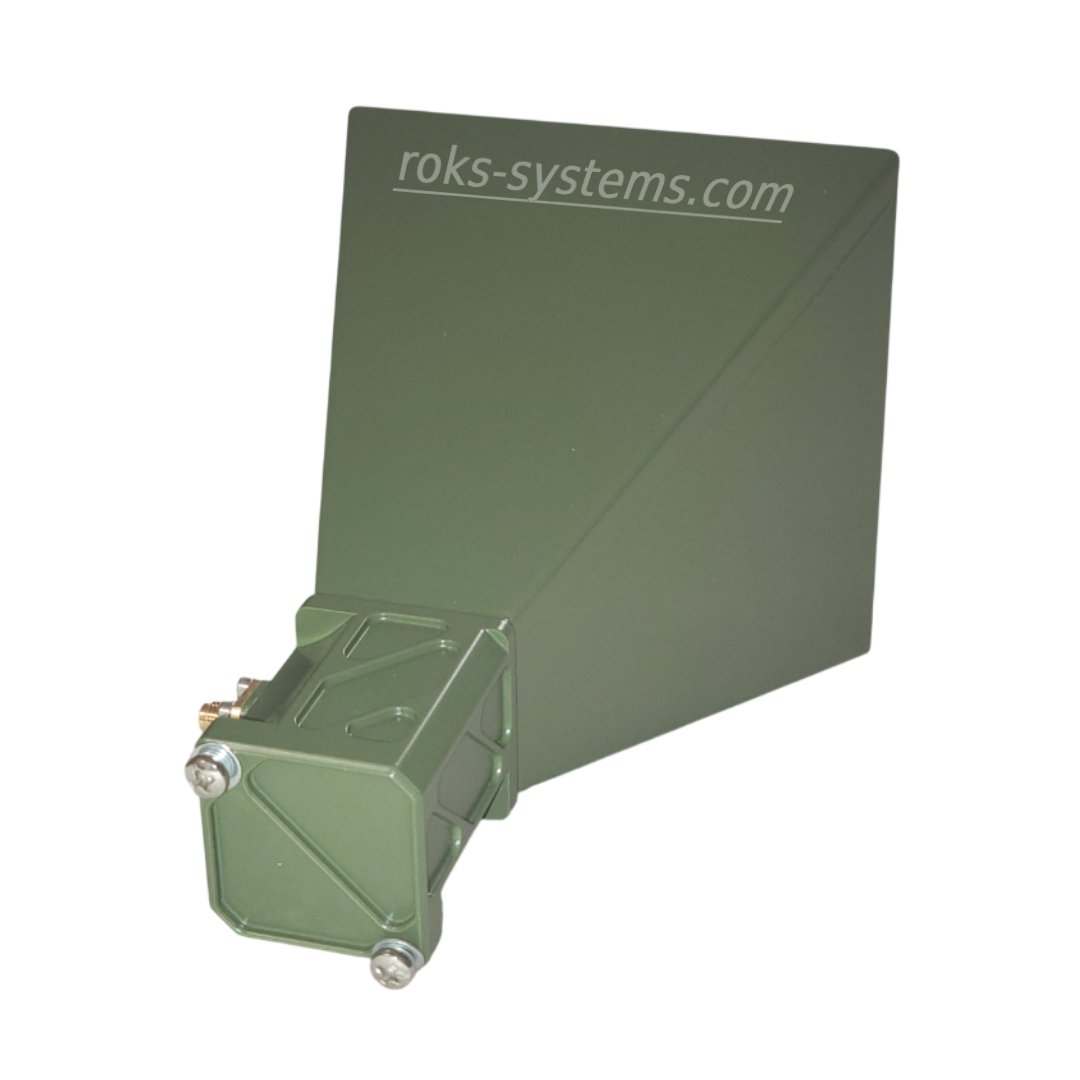 UAV horn antenna 4.8-5.9 GHz RHCP 18 dBi SMA-Female 50 Ohm VSWR 1.5 12°×12° aluminum 50 W