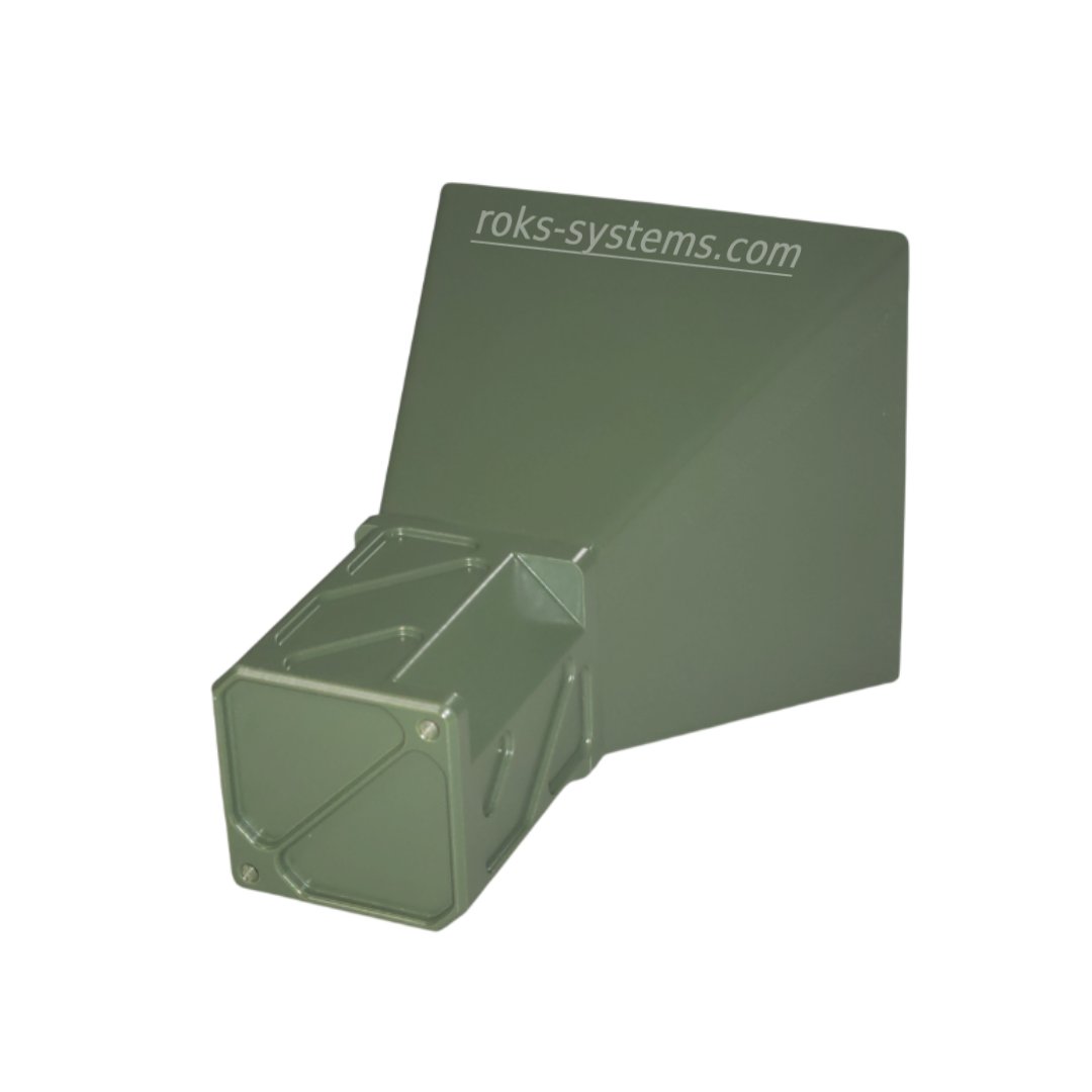 UAV video horn antenna 4.8-5.9 GHz RHCP 14 dB 36°×36° SMA-Female 50 Ohm 50 W 90×90×140 mm
