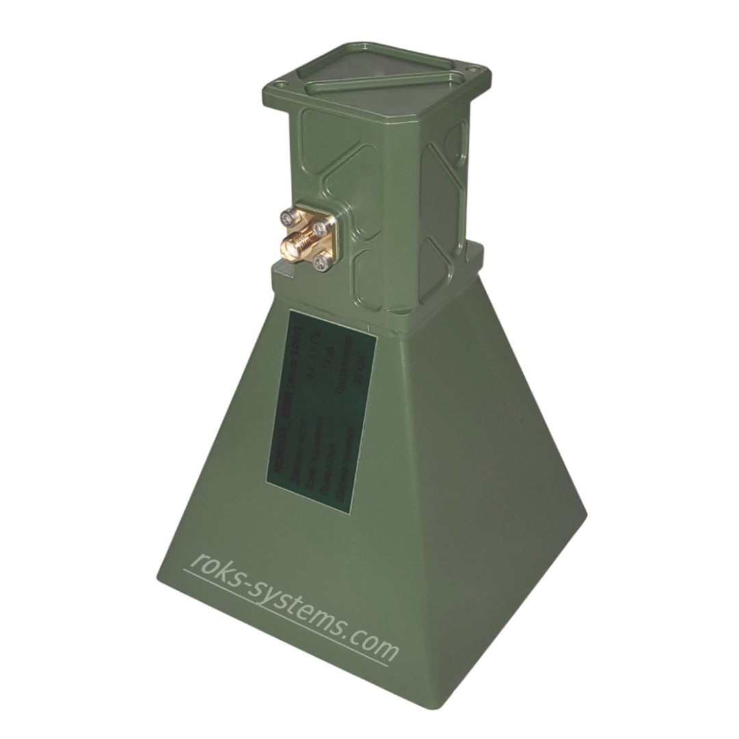 Directional RHCP horn antenna 4.8-5.9 GHz 14 dB 36°×36° SMA-Female 50 Ohm 50 W UAV ground station